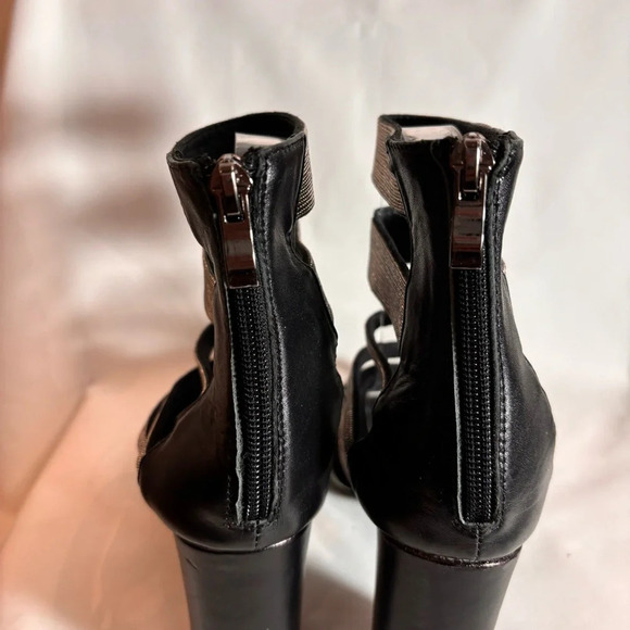 BRUNELLO CUCINELLI Sz 40  Monill Strappy Bling Sparkle Chunky Shooty Heels - Picture 12 of 12